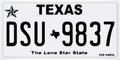 TX license plate DSU9837