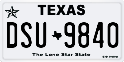 TX license plate DSU9840