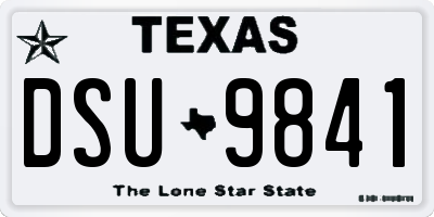 TX license plate DSU9841