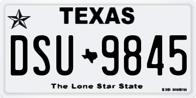 TX license plate DSU9845