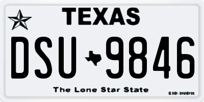 TX license plate DSU9846