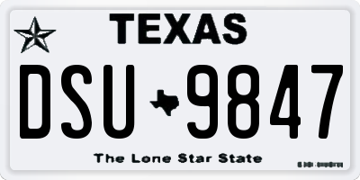 TX license plate DSU9847