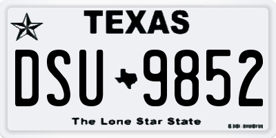 TX license plate DSU9852