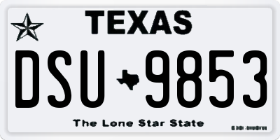 TX license plate DSU9853