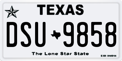 TX license plate DSU9858