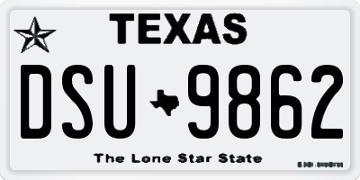 TX license plate DSU9862