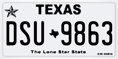 TX license plate DSU9863