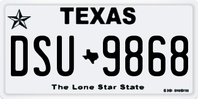 TX license plate DSU9868