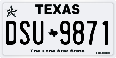 TX license plate DSU9871