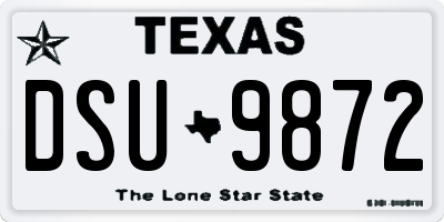 TX license plate DSU9872