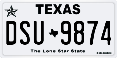 TX license plate DSU9874