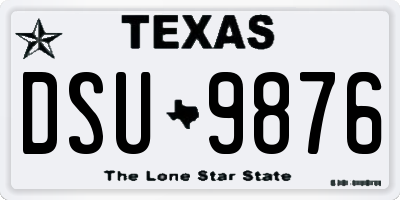 TX license plate DSU9876