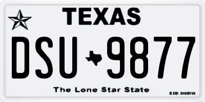 TX license plate DSU9877