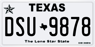 TX license plate DSU9878