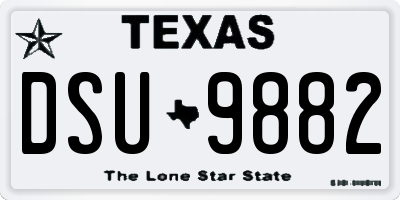 TX license plate DSU9882