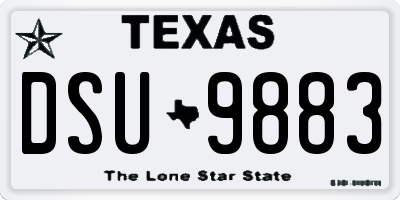 TX license plate DSU9883
