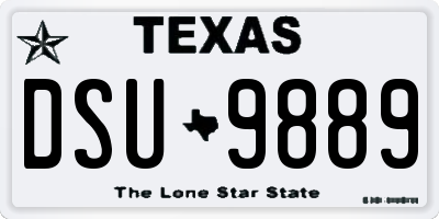 TX license plate DSU9889