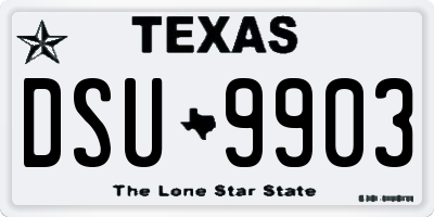 TX license plate DSU9903