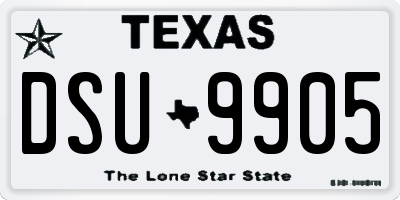 TX license plate DSU9905