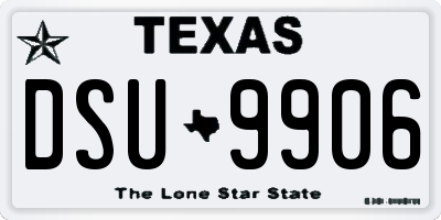 TX license plate DSU9906