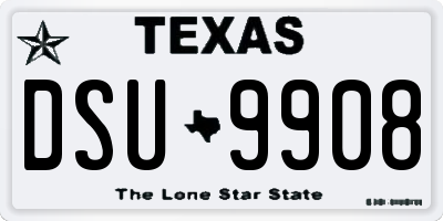 TX license plate DSU9908