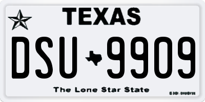TX license plate DSU9909