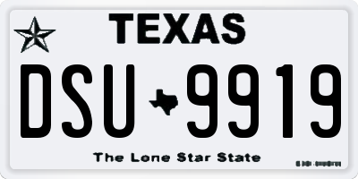 TX license plate DSU9919