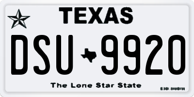 TX license plate DSU9920