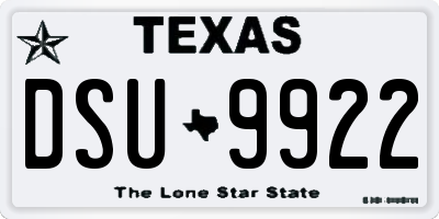 TX license plate DSU9922