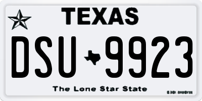 TX license plate DSU9923