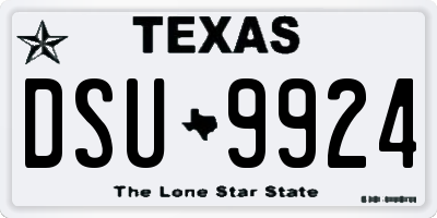 TX license plate DSU9924