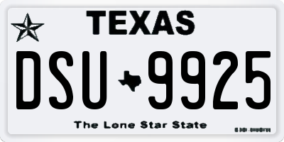 TX license plate DSU9925