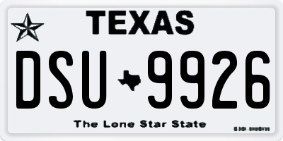 TX license plate DSU9926