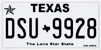 TX license plate DSU9928