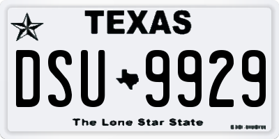 TX license plate DSU9929