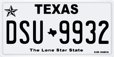 TX license plate DSU9932