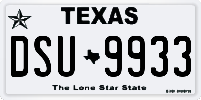TX license plate DSU9933