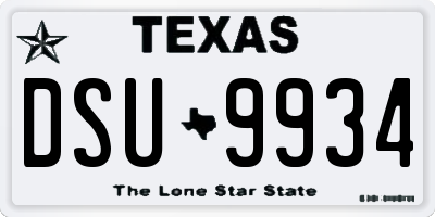 TX license plate DSU9934