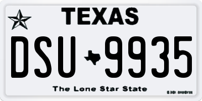 TX license plate DSU9935