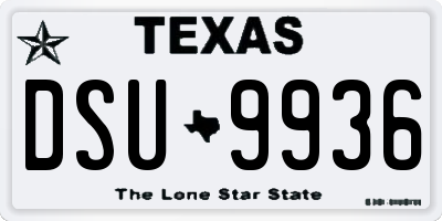 TX license plate DSU9936