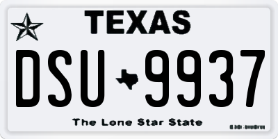 TX license plate DSU9937