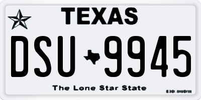 TX license plate DSU9945