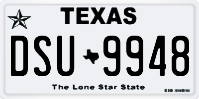 TX license plate DSU9948