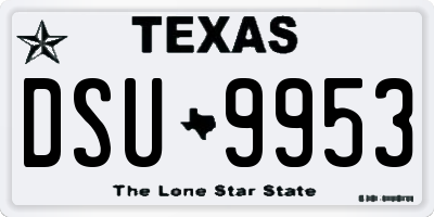 TX license plate DSU9953