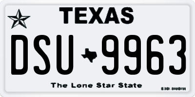 TX license plate DSU9963