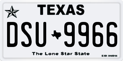 TX license plate DSU9966