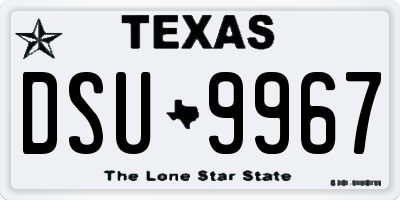 TX license plate DSU9967