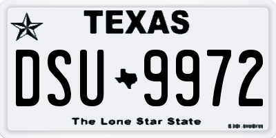 TX license plate DSU9972