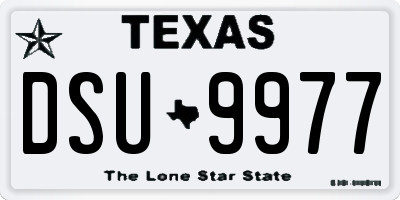 TX license plate DSU9977