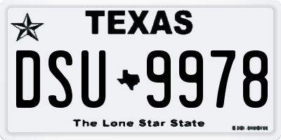 TX license plate DSU9978